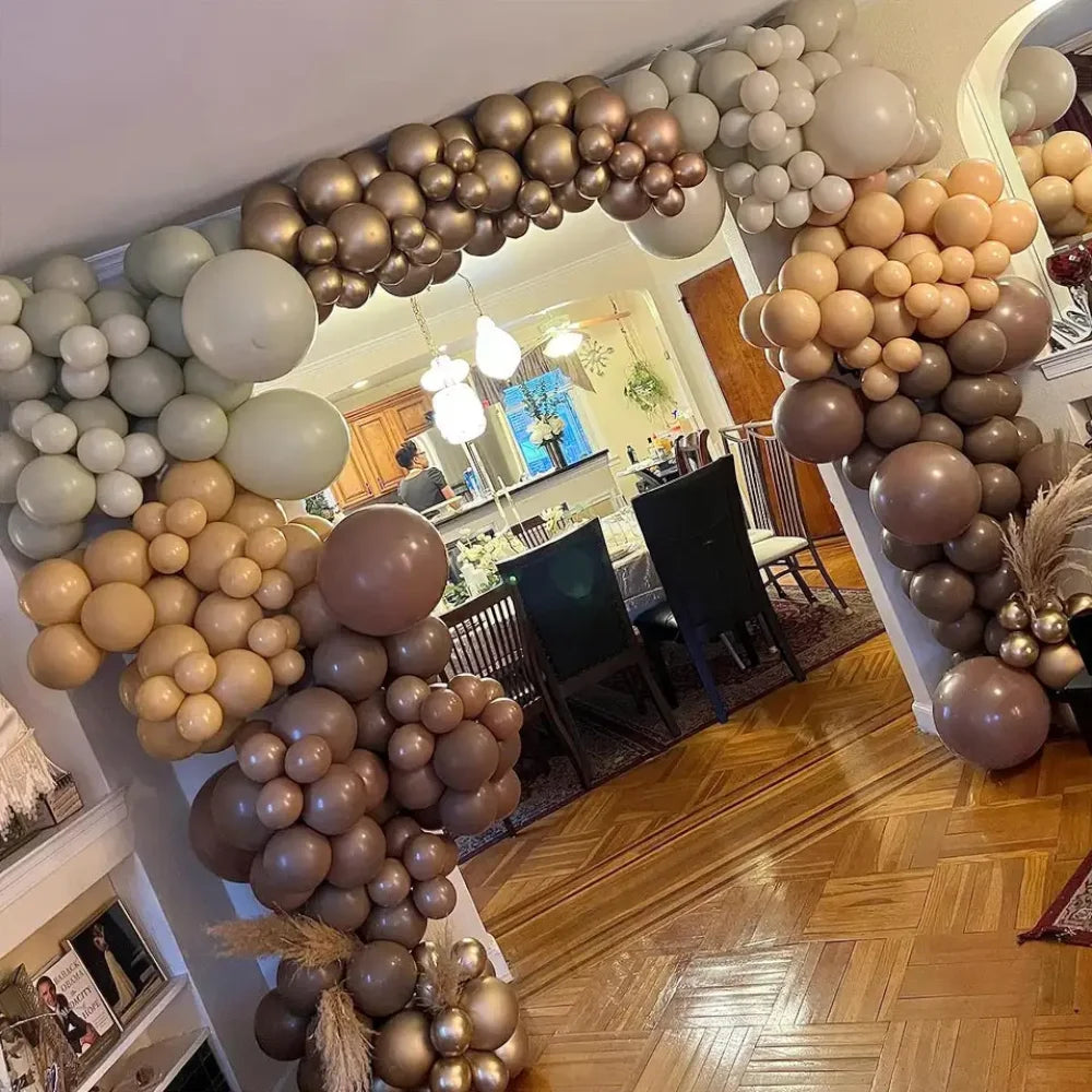 171Pcs Balloon Garland Arch Kit Khaki Nude White Brown Gold Latex Balloons Party Decorations for Baby Shower Gender Reveal