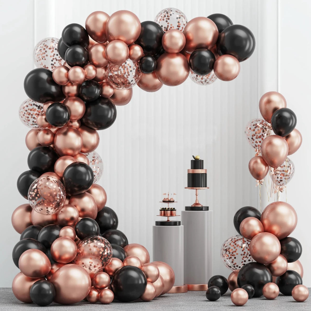 Black Gold Balloon Garland Arch Kit Happy 30 40 50 Year Old Birthday Party Decoration Adult Anniversary Graduation Party Ballon