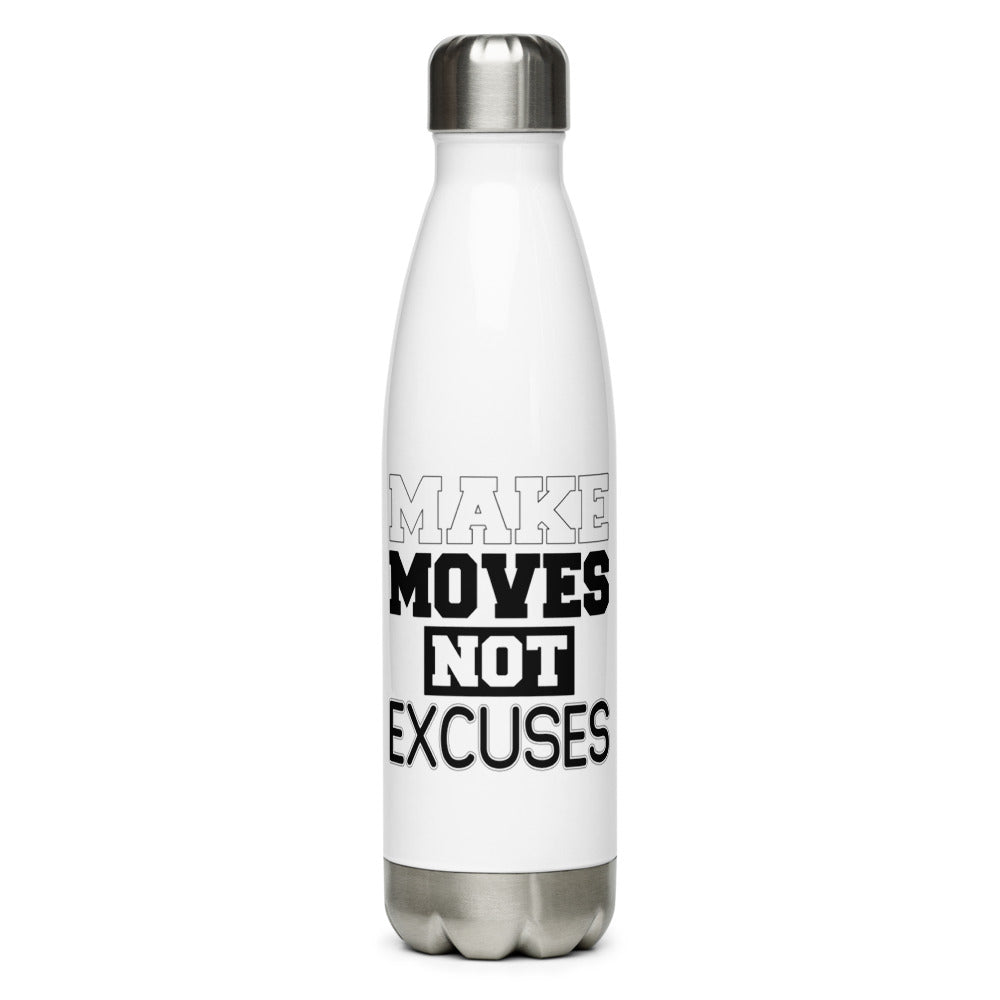 TRAP QUEEN ESSENTIALS STAINLESS STEEL WATER BOTTLE_Make Moves Not Excuses_HUSTLE Collection