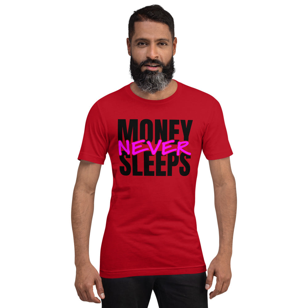 TRAP QUEEN ESSENTIALS SHORT-SLEEVE UNISEX T-SHIRT_Money Never Sleeps_HUSTLE Collection