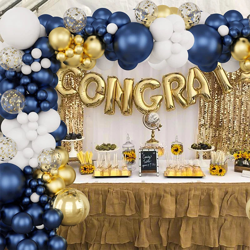 Blue Silver Macaron Balloon Garland Arch Kit Wedding Birthday Party Decoration Confetti Latex Balloons For Girls Baby Shower