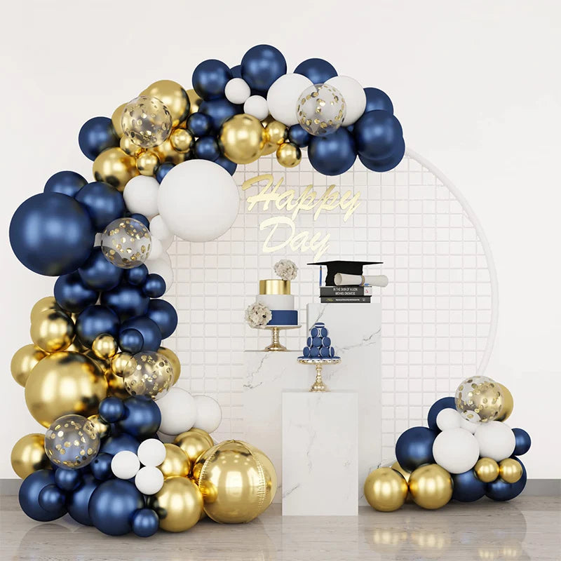 Blue Silver Macaron Balloon Garland Arch Kit Wedding Birthday Party Decoration Confetti Latex Balloons For Girls Baby Shower
