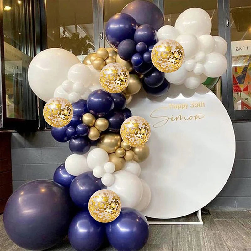 Blue Silver Macaron Balloon Garland Arch Kit Wedding Birthday Party Decoration Confetti Latex Balloons For Girls Baby Shower