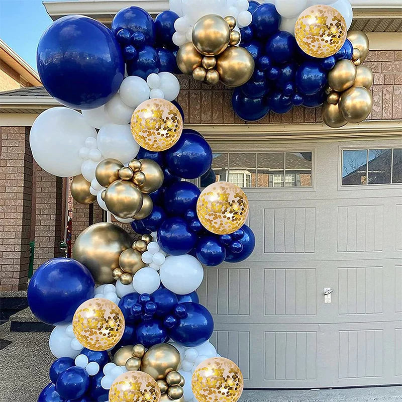 Blue Silver Macaron Balloon Garland Arch Kit Wedding Birthday Party Decoration Confetti Latex Balloons For Girls Baby Shower