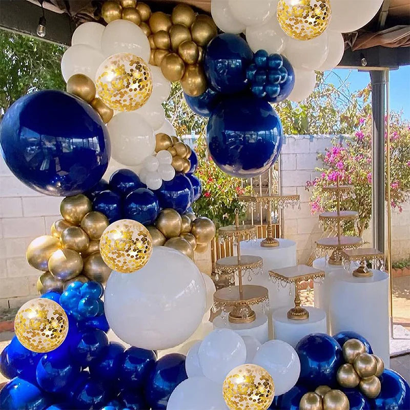 Blue Silver Macaron Balloon Garland Arch Kit Wedding Birthday Party Decoration Confetti Latex Balloons For Girls Baby Shower