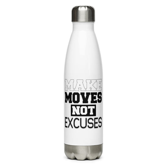 TRAP QUEEN ESSENTIALS STAINLESS STEEL WATER BOTTLE_Make Moves Not Excuses_HUSTLE Collection